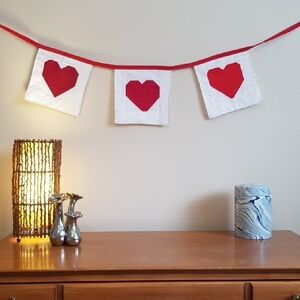 Handmade Patchwork Heart Wall Banner | Textile Home Decor